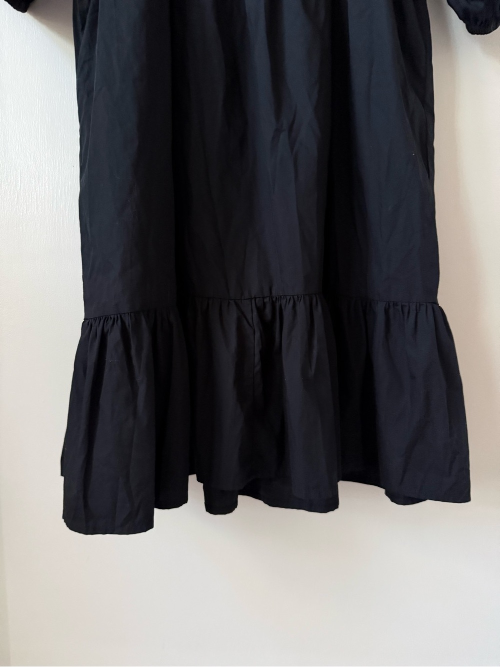 Banana Republic Poplin Puff Sleeve Empire Waist Black Babydoll Mini Dress - Picture 9 of 12